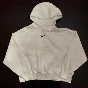Women’s Nike hoodie cropped oversized small sweatshirt white Center swoosh
